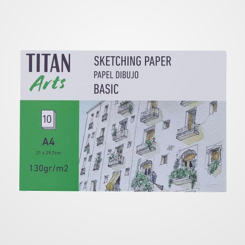 LAMINA TITAN ARTS CREATIVE DIBUJO BASIC 130g A4 LISA 10h