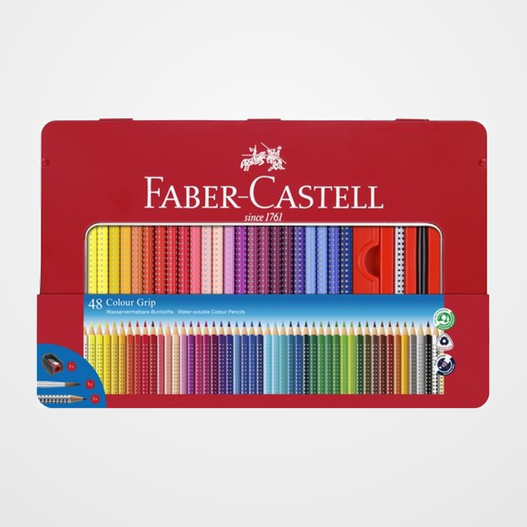 LAPICES ACUARELABLES FABER-CASTELL GRIP estuche METAL de 48