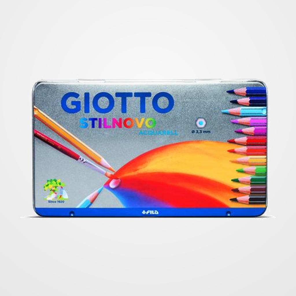 LAPICES ACUARELABLES GIOTTO STILNOVO ACQUARELL estuche METAL de 12