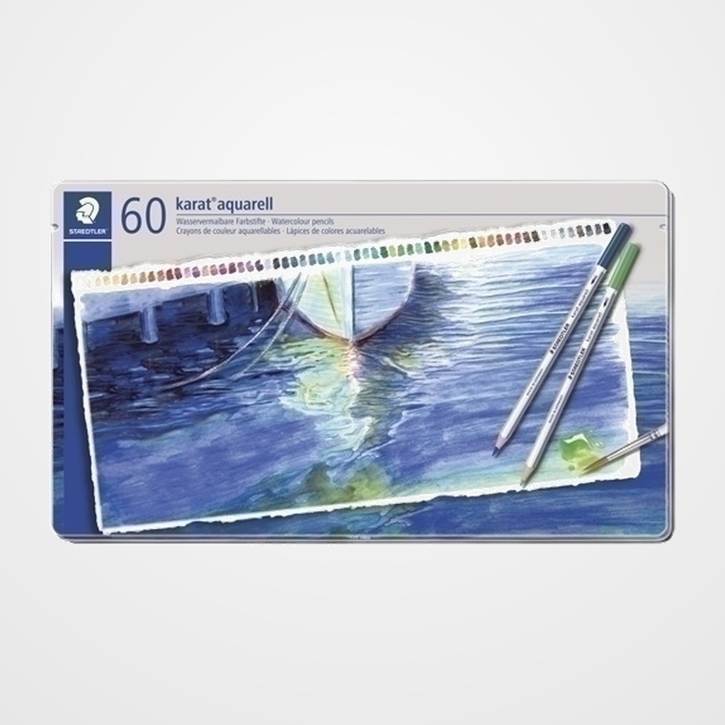 LAPICES ACUARELABLES STAEDTLER 125 KARAT estuche METAL de 60
