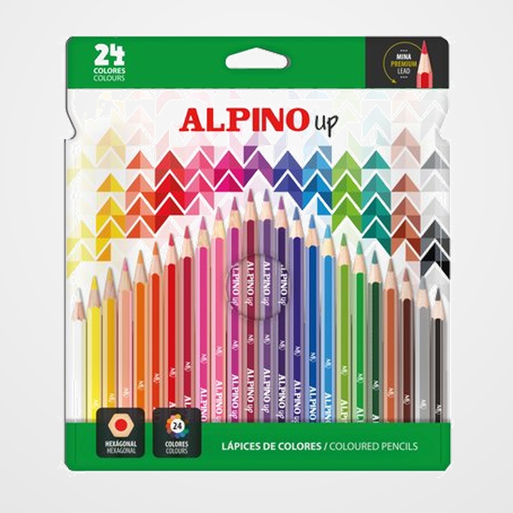LAPICES de COLORES ALPINO UP MINA PREMIUM estuche de 24