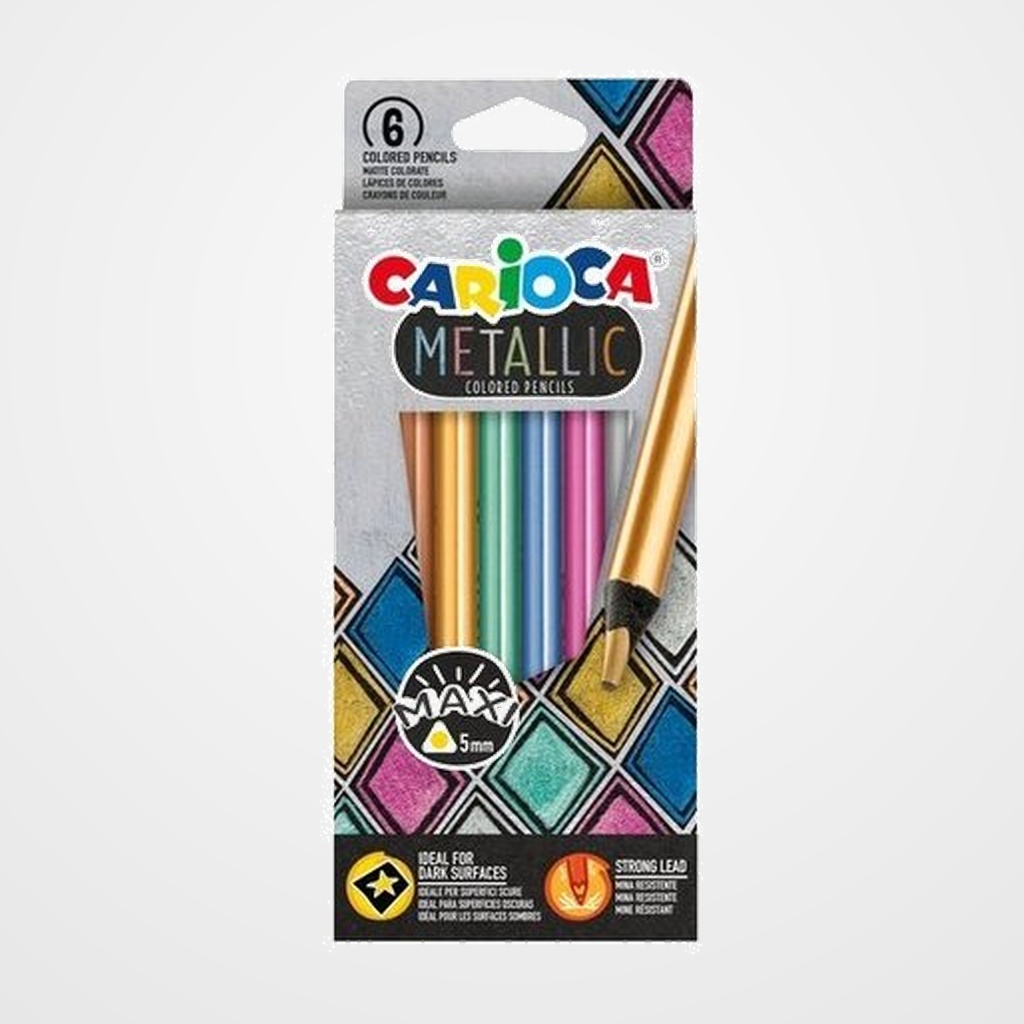 LAPICES de COLORES CARIOCA METALLIC CAJA de 6