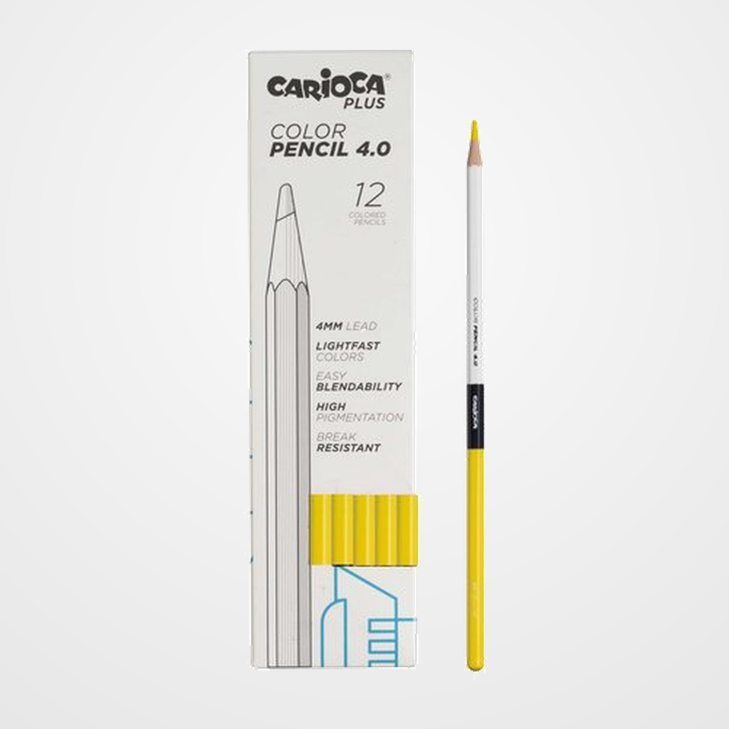 LAPICES de COLORES CARIOCA PLUS CAJA de 12 AMARILLO