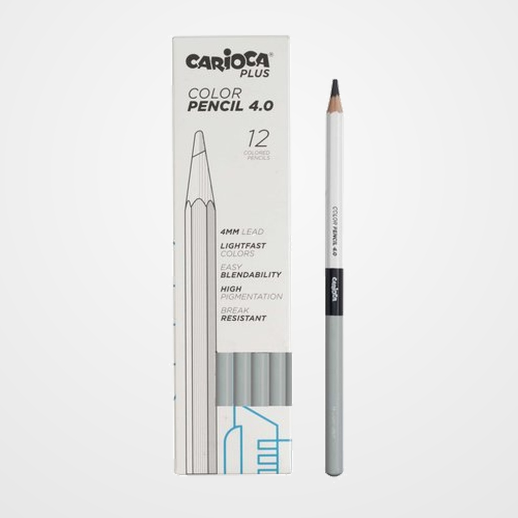 LAPICES de COLORES CARIOCA PLUS CAJA de 12 GRIS CLARO
