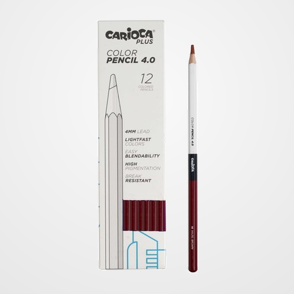 LAPICES de COLORES CARIOCA PLUS CAJA de 12 MARRON CLARO