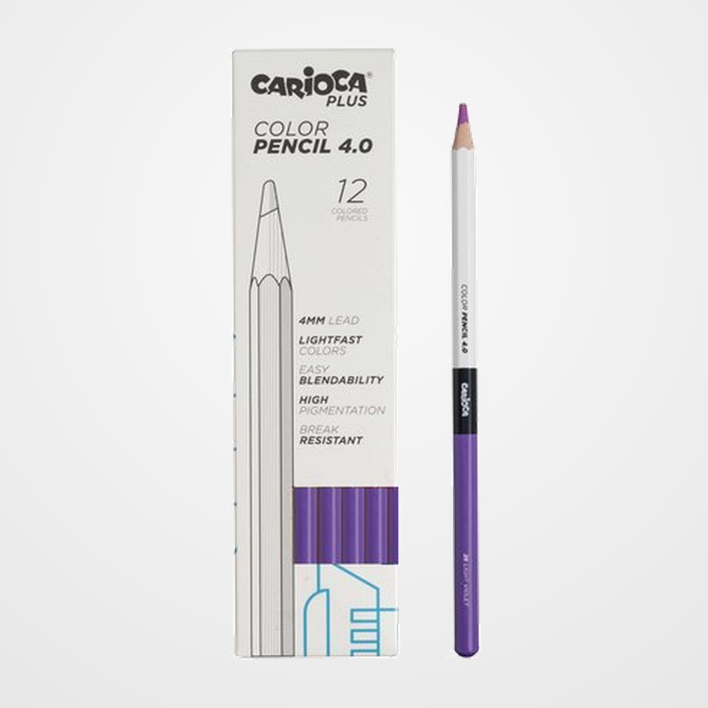 LAPICES de COLORES CARIOCA PLUS CAJA de 12 MORADO CLARO
