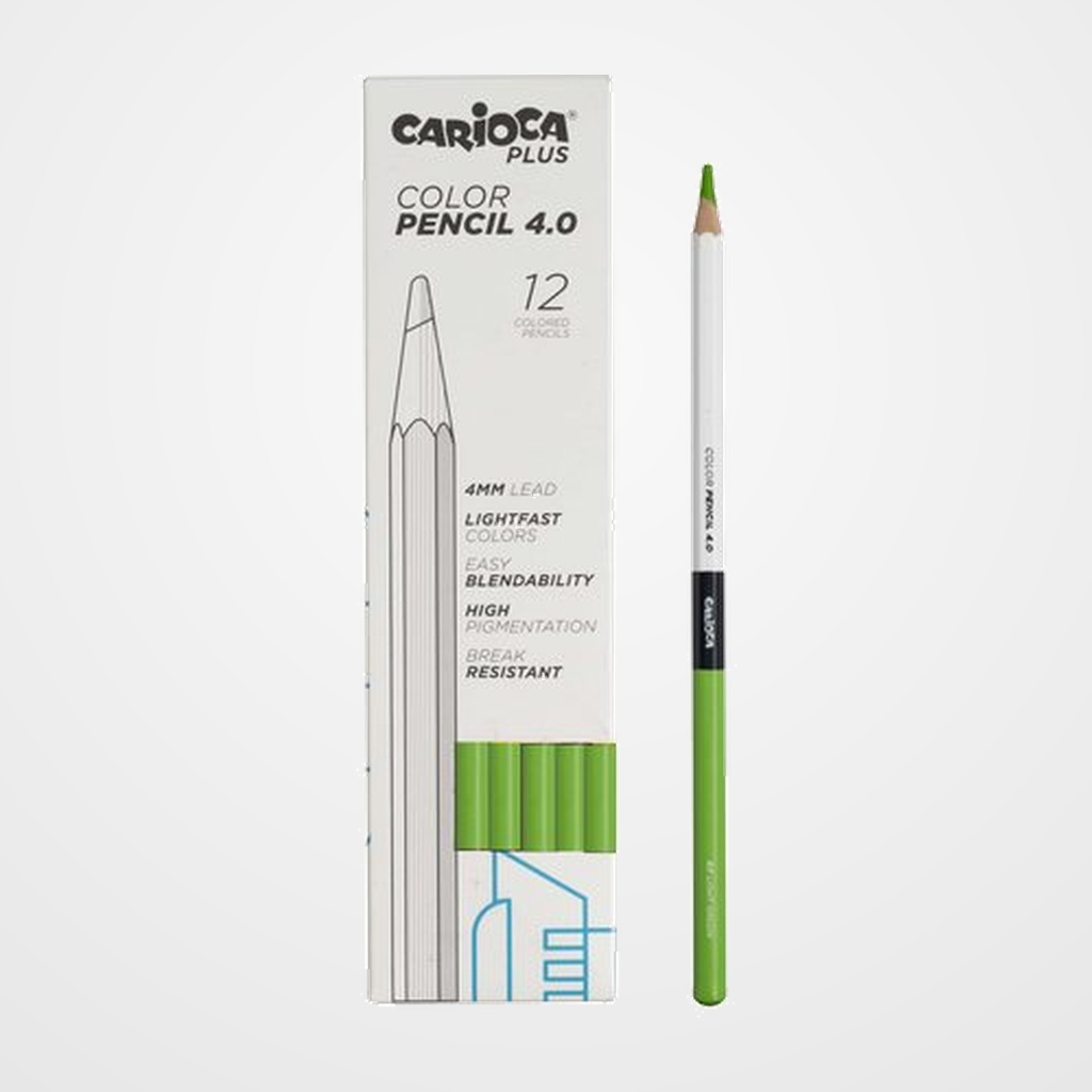 LAPICES de COLORES CARIOCA PLUS CAJA de 12 VERDE CLARO