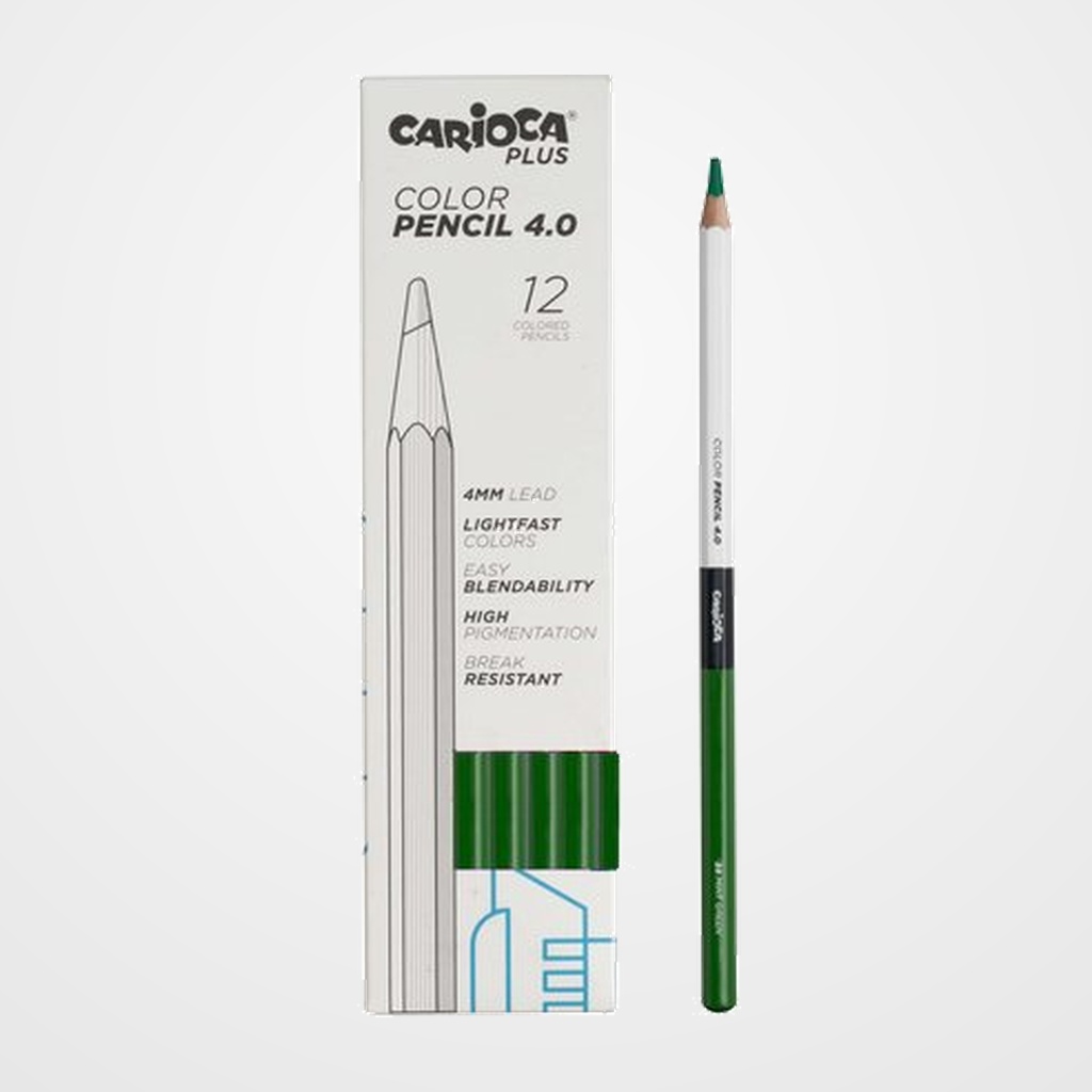 LAPICES de COLORES CARIOCA PLUS CAJA de 12 VERDE MENTA