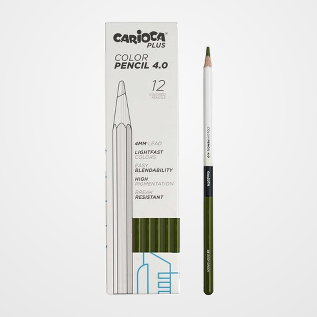 LAPICES de COLORES CARIOCA PLUS CAJA de 12 VERDE OSCURO