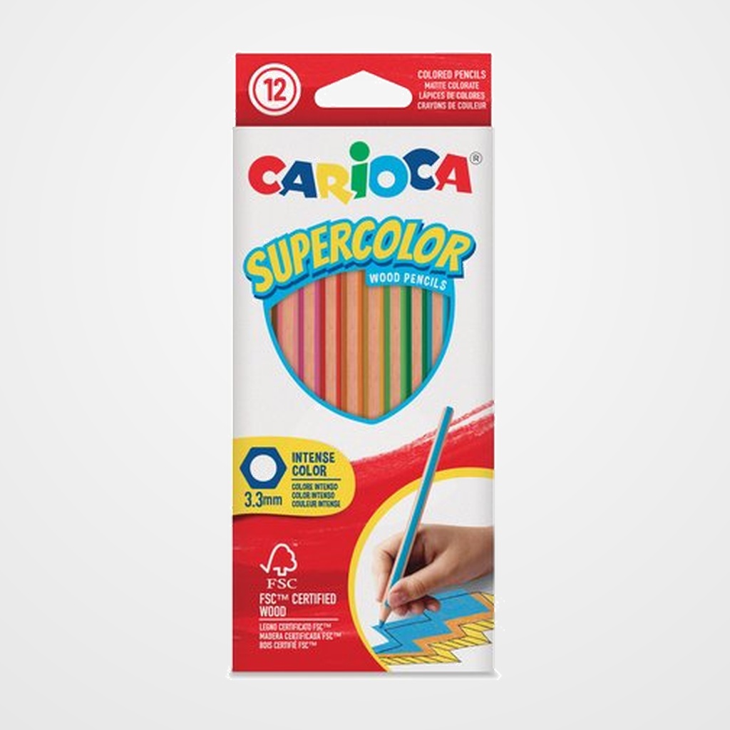 LAPICES de COLORES CARIOCA SUPERCOLOR CAJA de 12