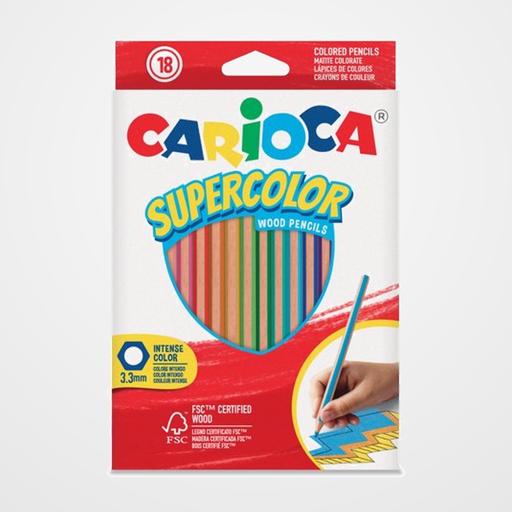 LAPICES de COLORES CARIOCA SUPERCOLOR CAJA de 18