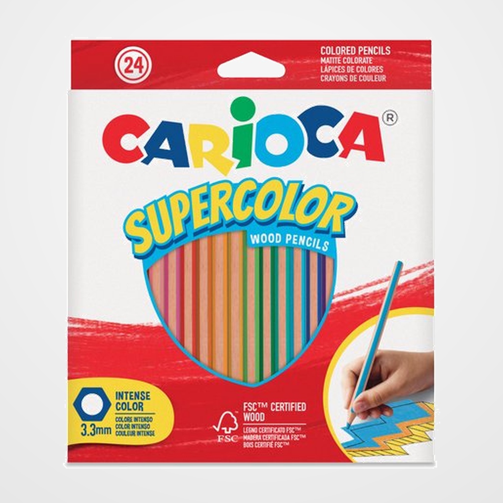 LAPICES de COLORES CARIOCA SUPERCOLOR CAJA de 24
