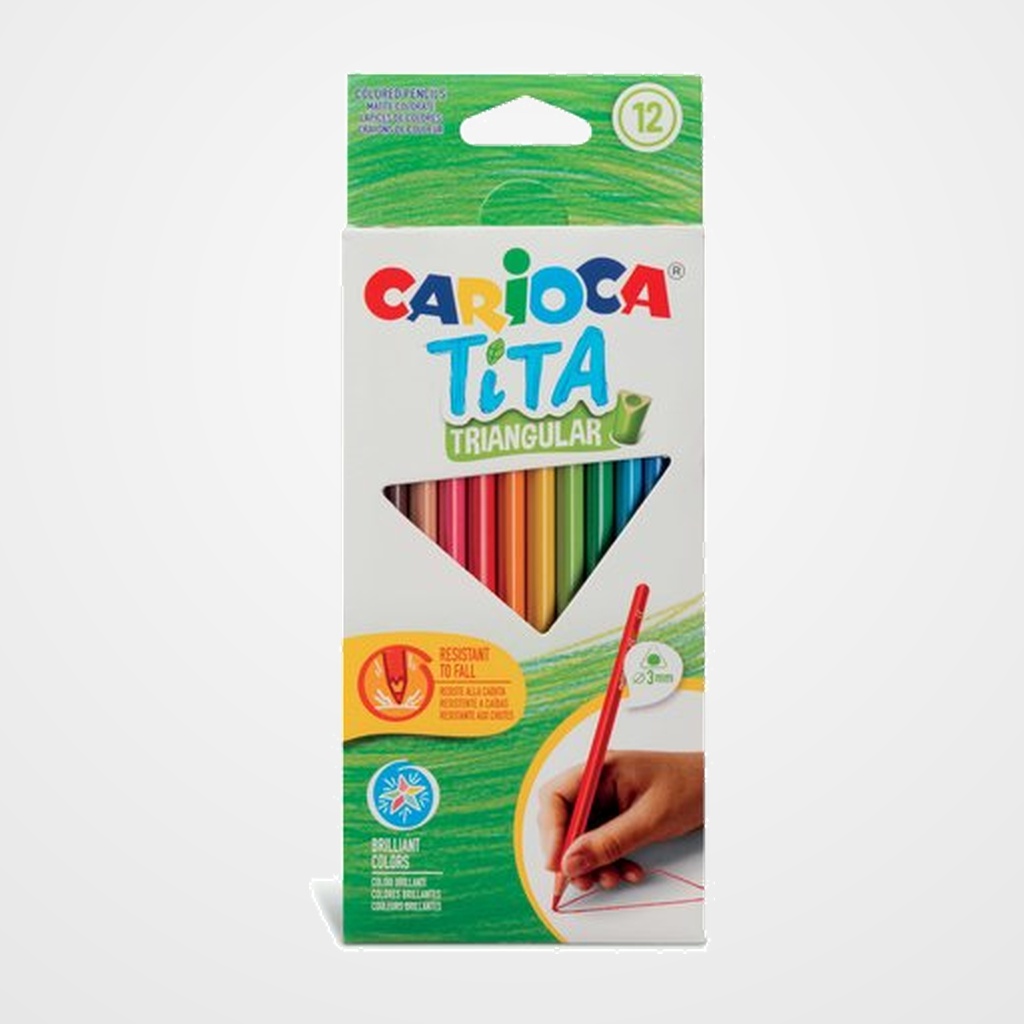 LAPICES de COLORES CARIOCA TITA TRIANGULAR estuche de 12