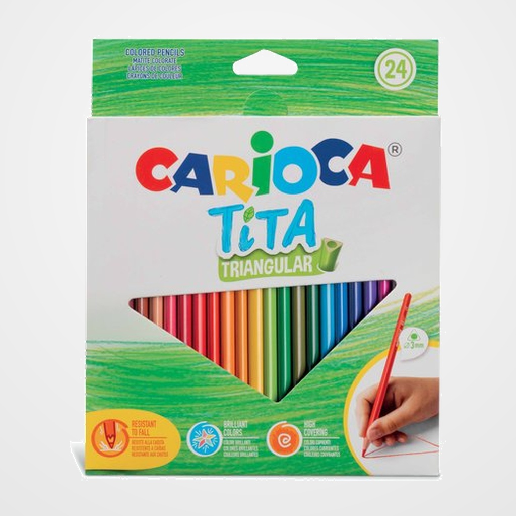 LAPICES de COLORES CARIOCA TITA TRIANGULAR estuche de 24