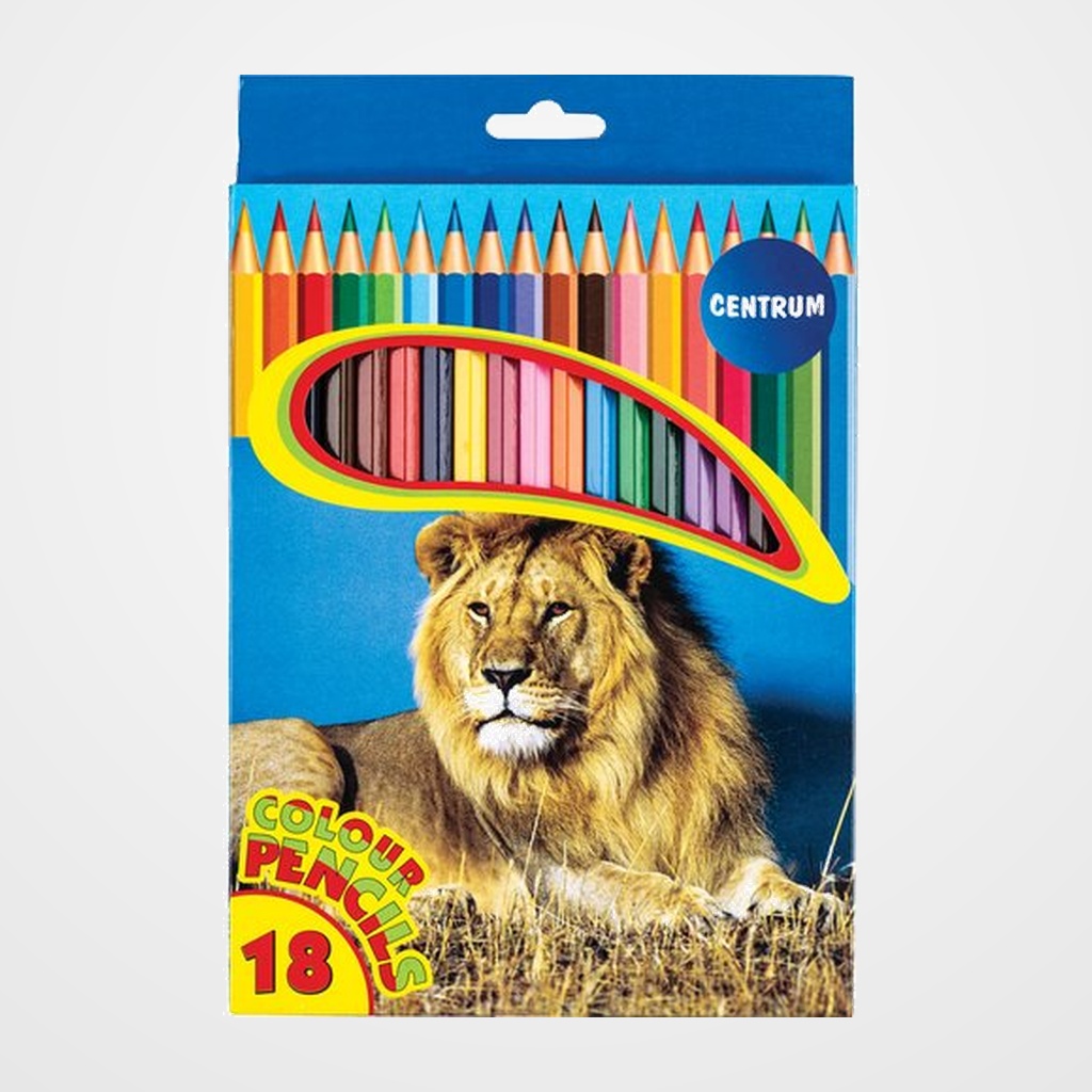 LAPICES de COLORES CENTRUM ZOO LARGOS ESTUCHE DE 18