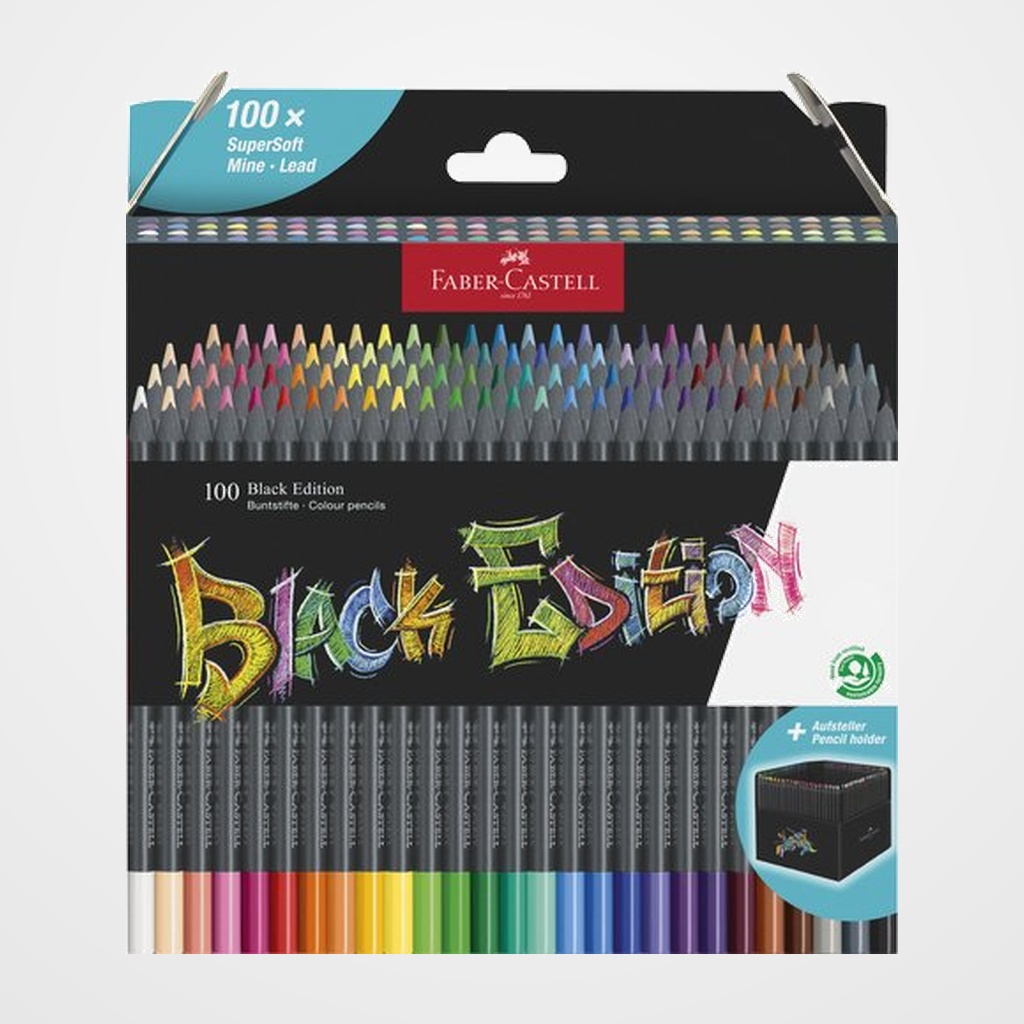 LAPICES de COLORES FABER-CASTELL BLACK EDITION ESTUCHE de 100