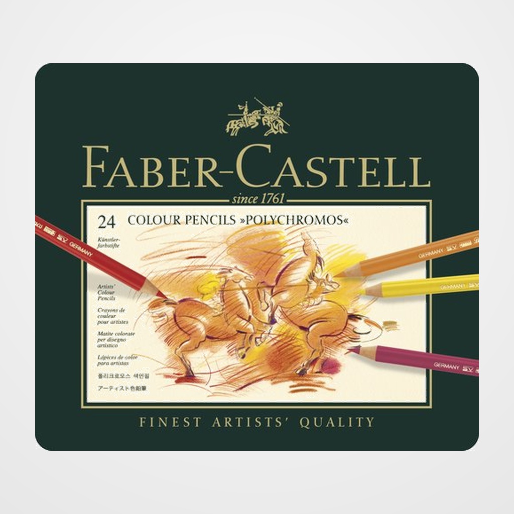 LAPICES de COLORES FABER-CASTELL POLYCHROMOS estuche de METAL de 24