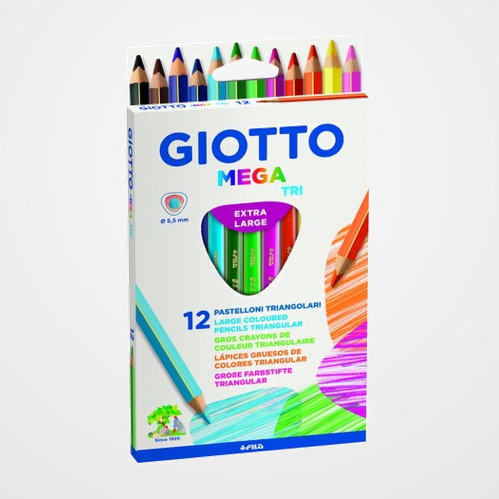 LAPICES de COLORES GIOTTO MEGA TRI CAJA DE 12