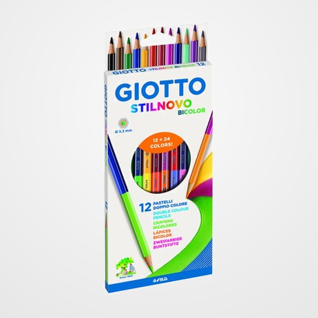 LAPICES de COLORES GIOTTO STILNOVO BICOLOR estuche de 12
