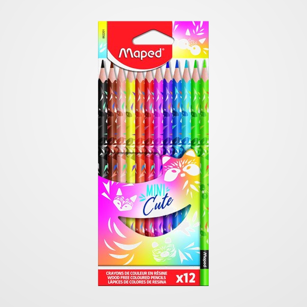 LAPICES de COLORES MAPED MINI CUTE  estuche de 12