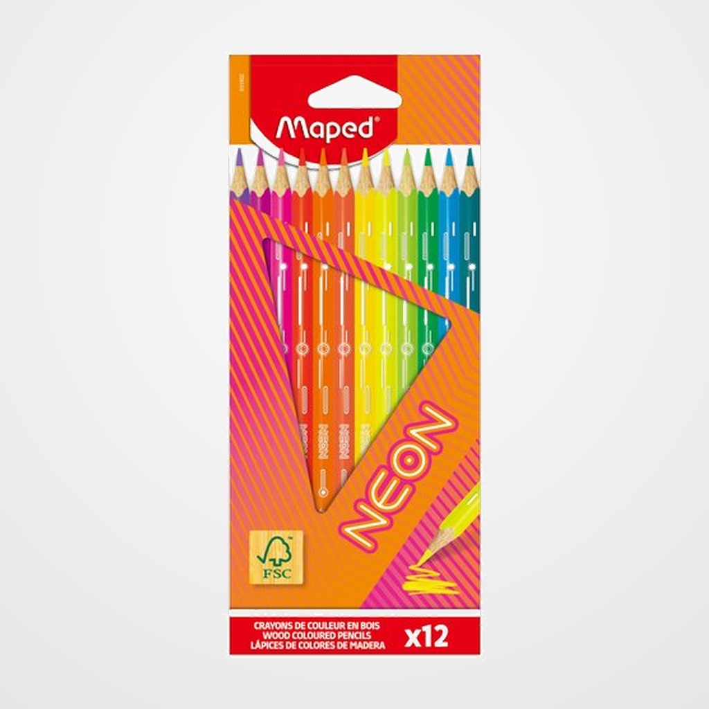 LAPICES de COLORES MAPED NEON ESTUCHE de 12