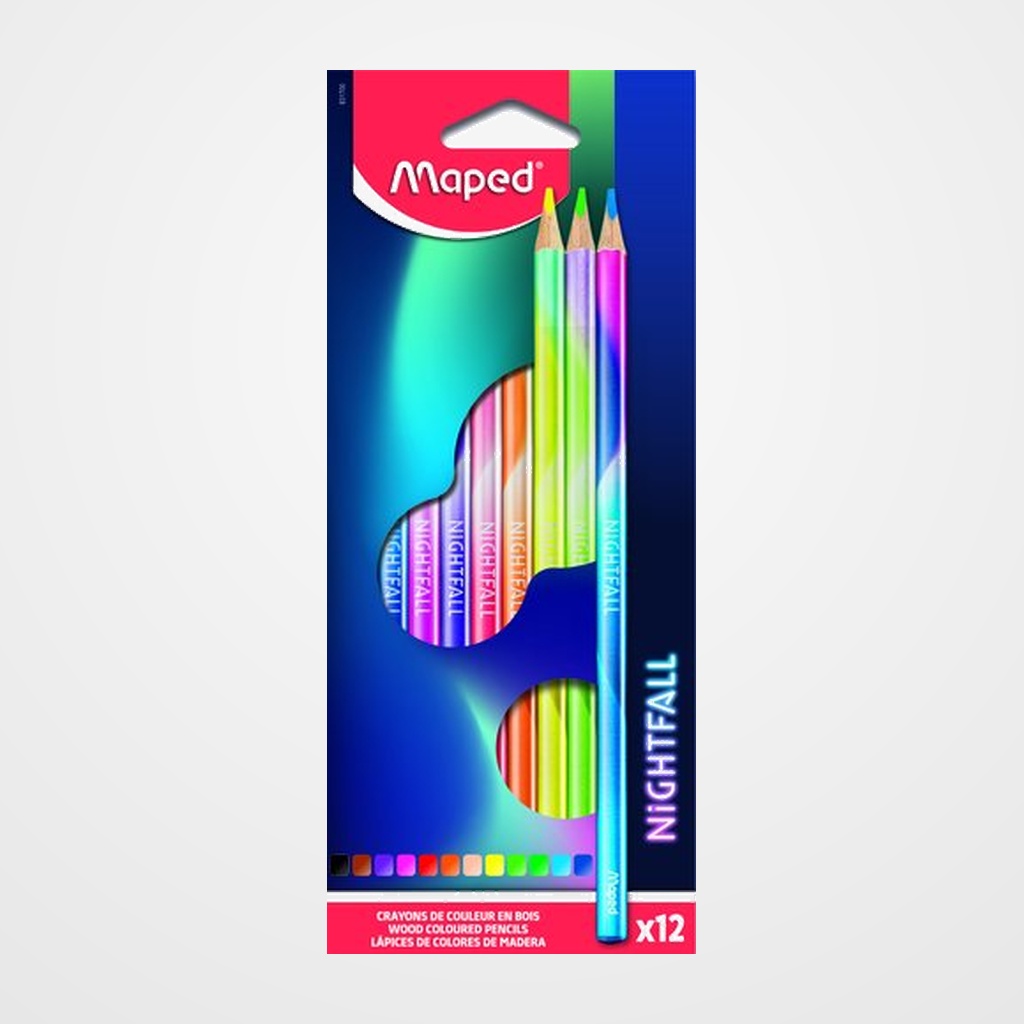 LAPICES de COLORES MAPED NIGHTFALL  estuche de 12