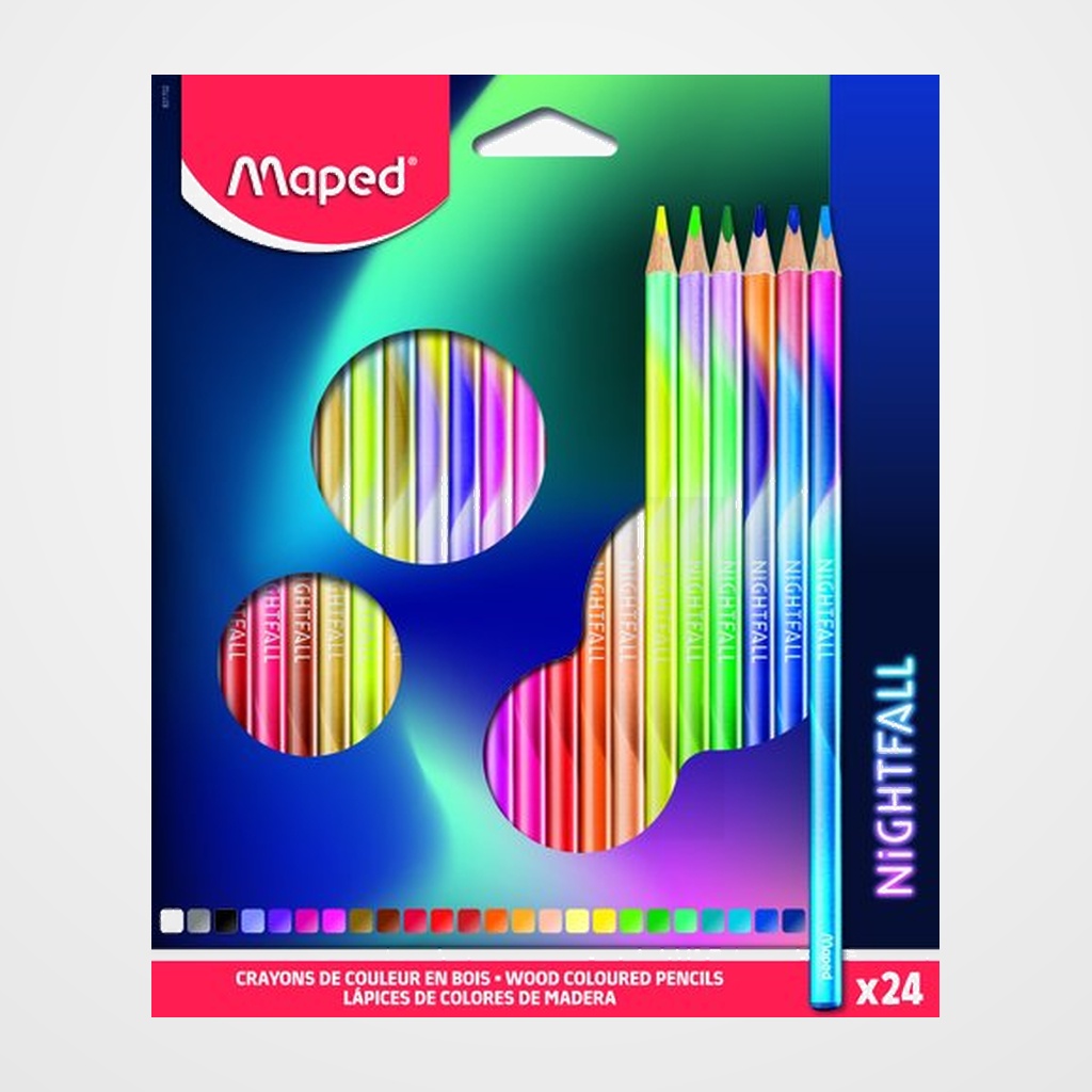 LAPICES de COLORES MAPED NIGHTFALL estuche de 24