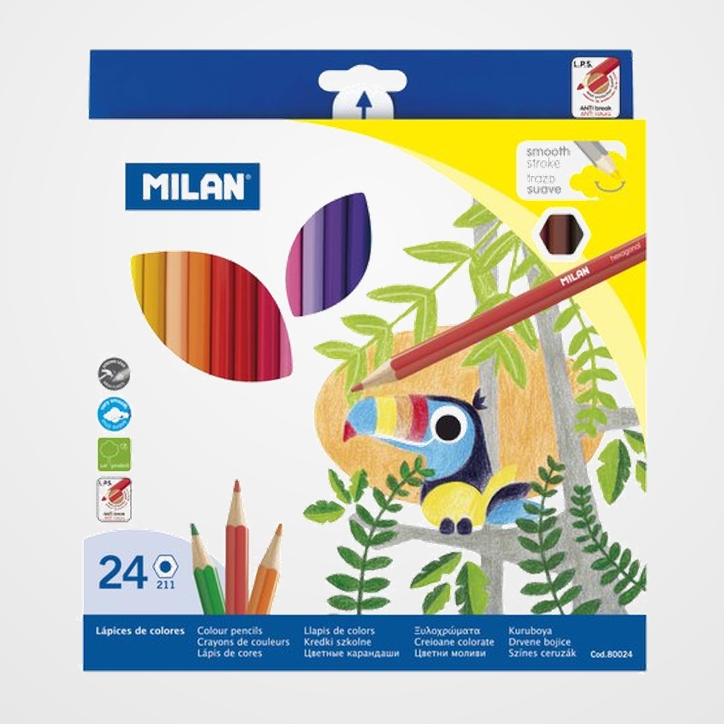 LAPICES de COLORES MILAN estuche de 24