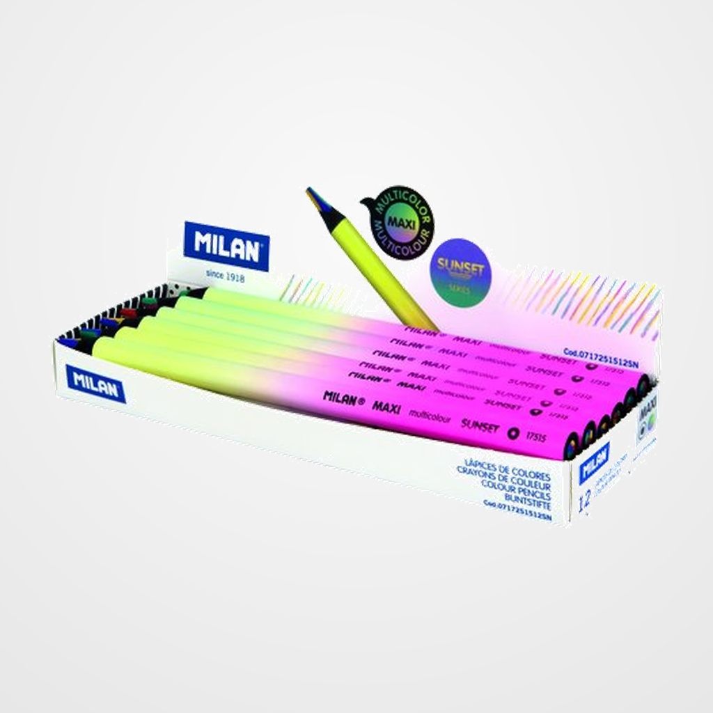 LAPICES de COLORES MILAN MAXI MULTICOLOR SUNSET CAJA DE 12