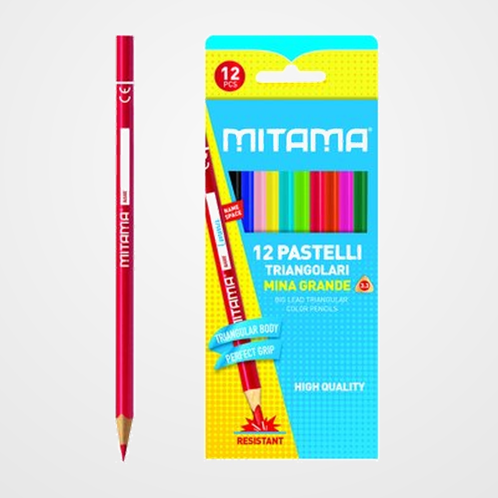 LAPICES de COLORES MITAMA TRIANGULARES CAJA de 12