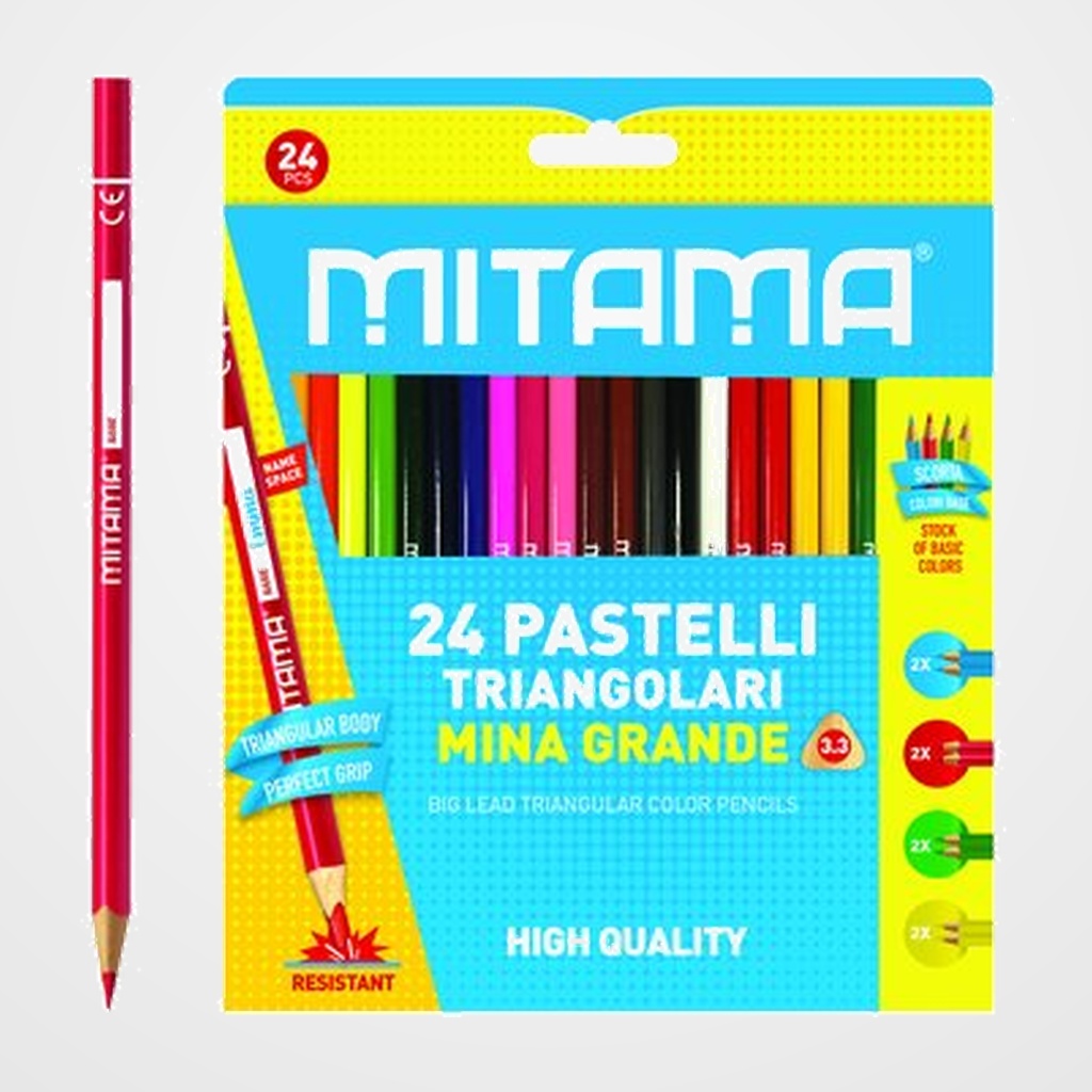LAPICES de COLORES MITAMA TRIANGULARES CAJA de 24