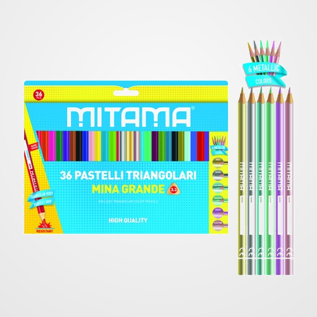 LAPICES de COLORES MITAMA TRIANGULARES CAJA de 36