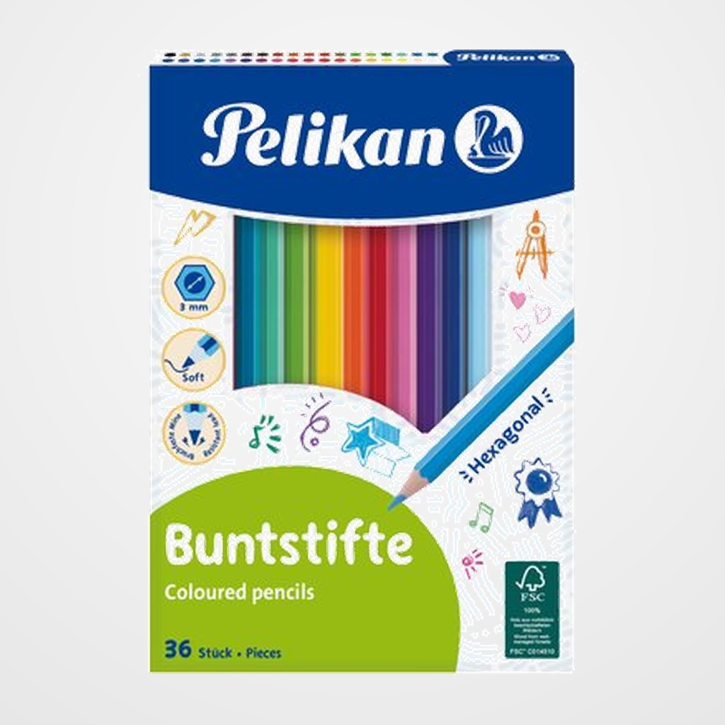 LAPICES de COLORES PELIKAN estuche de 36
