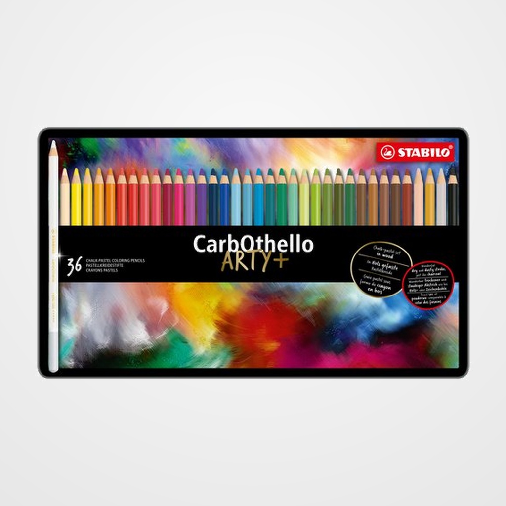 LAPICES de COLORES STABILO CARBOTHELLO estuche de METAL de 36
