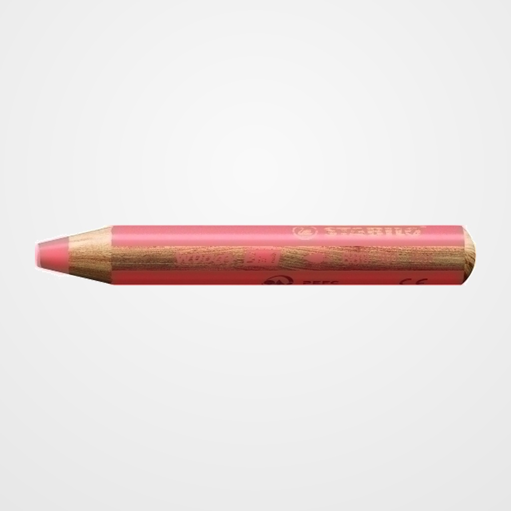 LAPICES de COLORES STABILO WOODY 3 en 1 PASTEL ROJO ESTUCHE DE 5