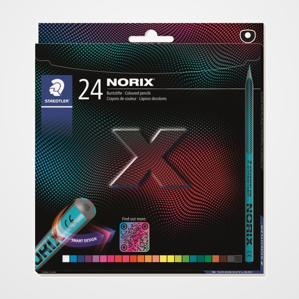 LAPICES de COLORES STAEDTLER 186 NORIX estuche de 24