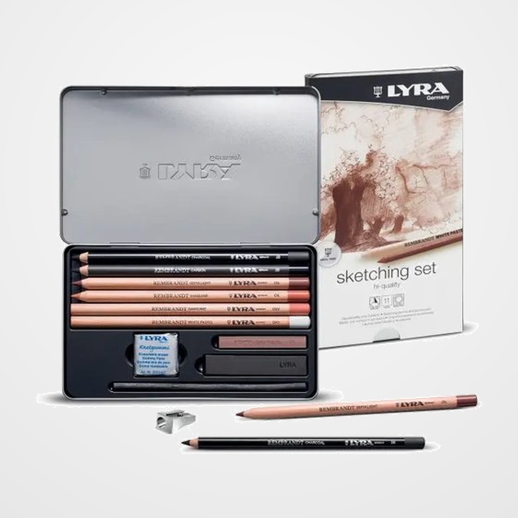 LAPICES LYRA REMBRANDT SET ESBOZO CAJA METAL de 11