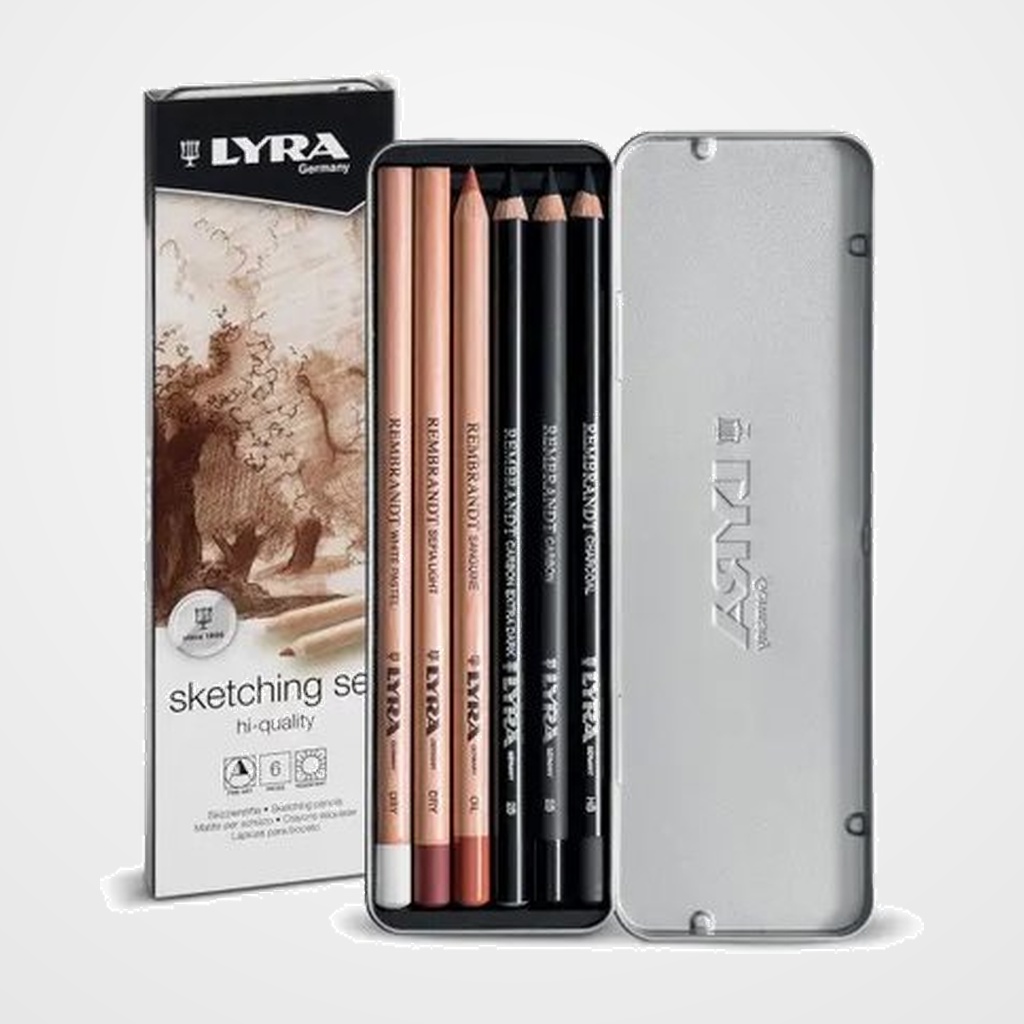 LAPICES LYRA REMBRANDT SET ESBOZO CAJA METAL de 6