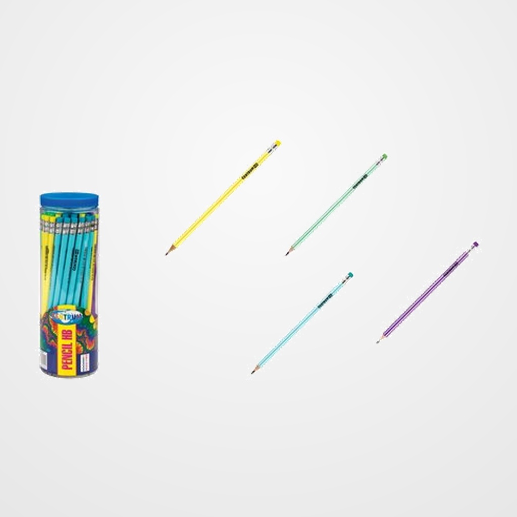 LAPIZ de GRAFITO CENTRUM con GOMA HB COLORES SURTIDOS BOTE DE 50