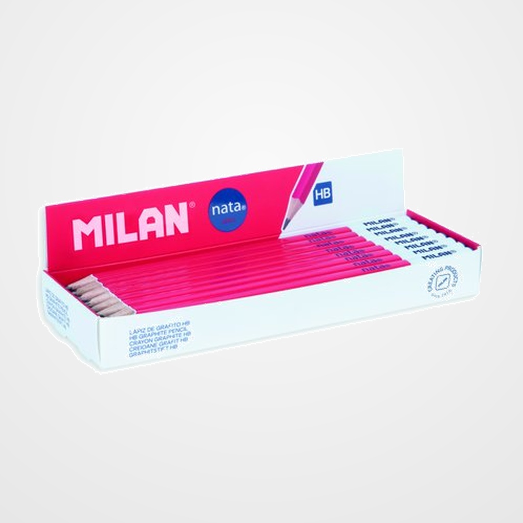 LAPIZ de GRAFITO MILAN NATA 624 HB EXPOSITOR de 24
