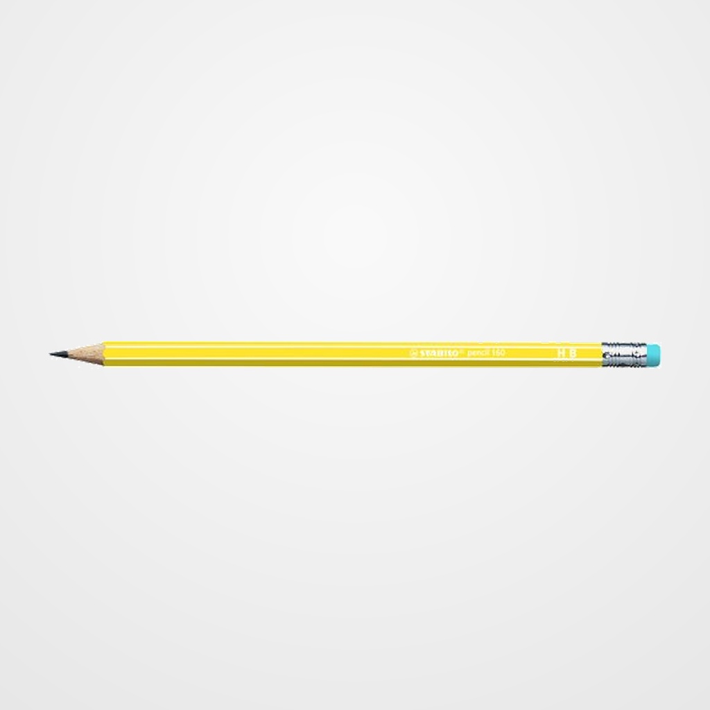 LAPIZ de GRAFITO STABILO HEXAGONAL CON GOMA 2160 HB AMARILLO