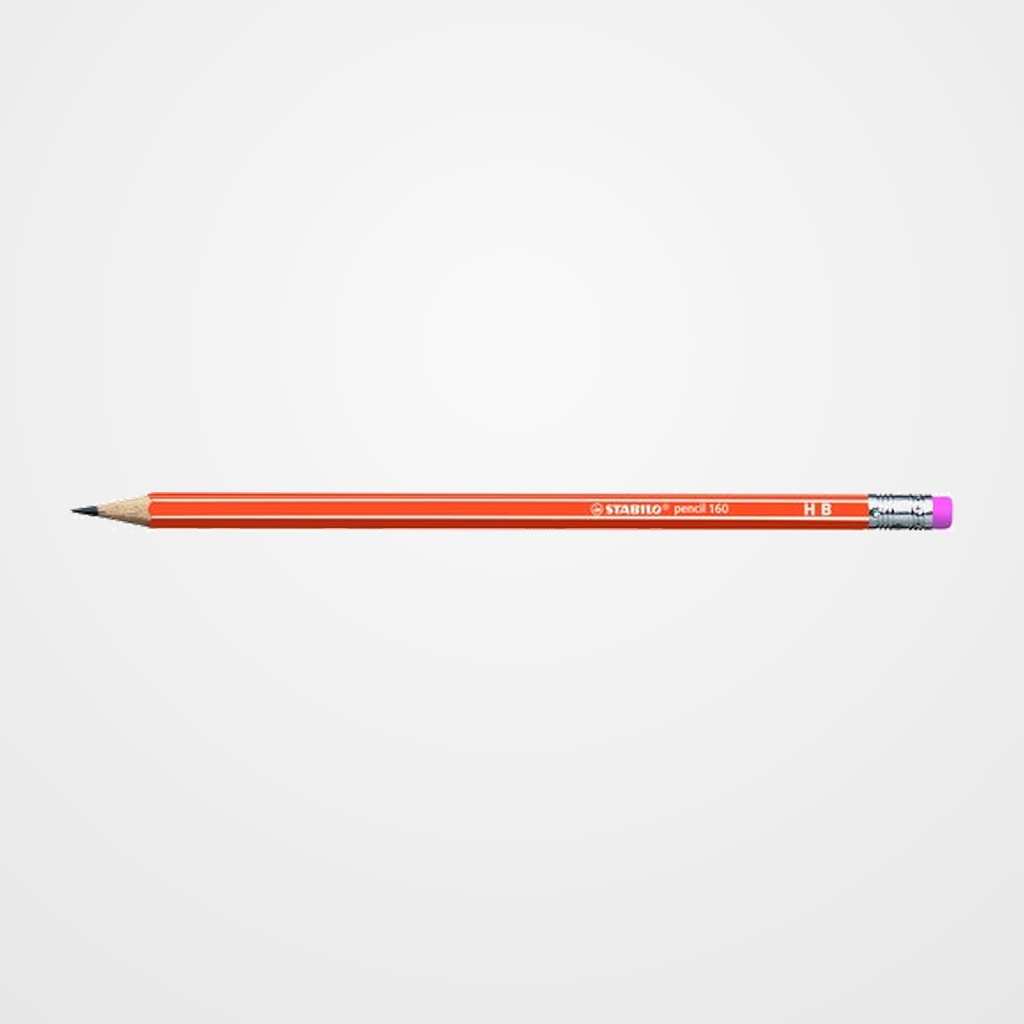 LAPIZ de GRAFITO STABILO HEXAGONAL CON GOMA 2160 HB NARANJA