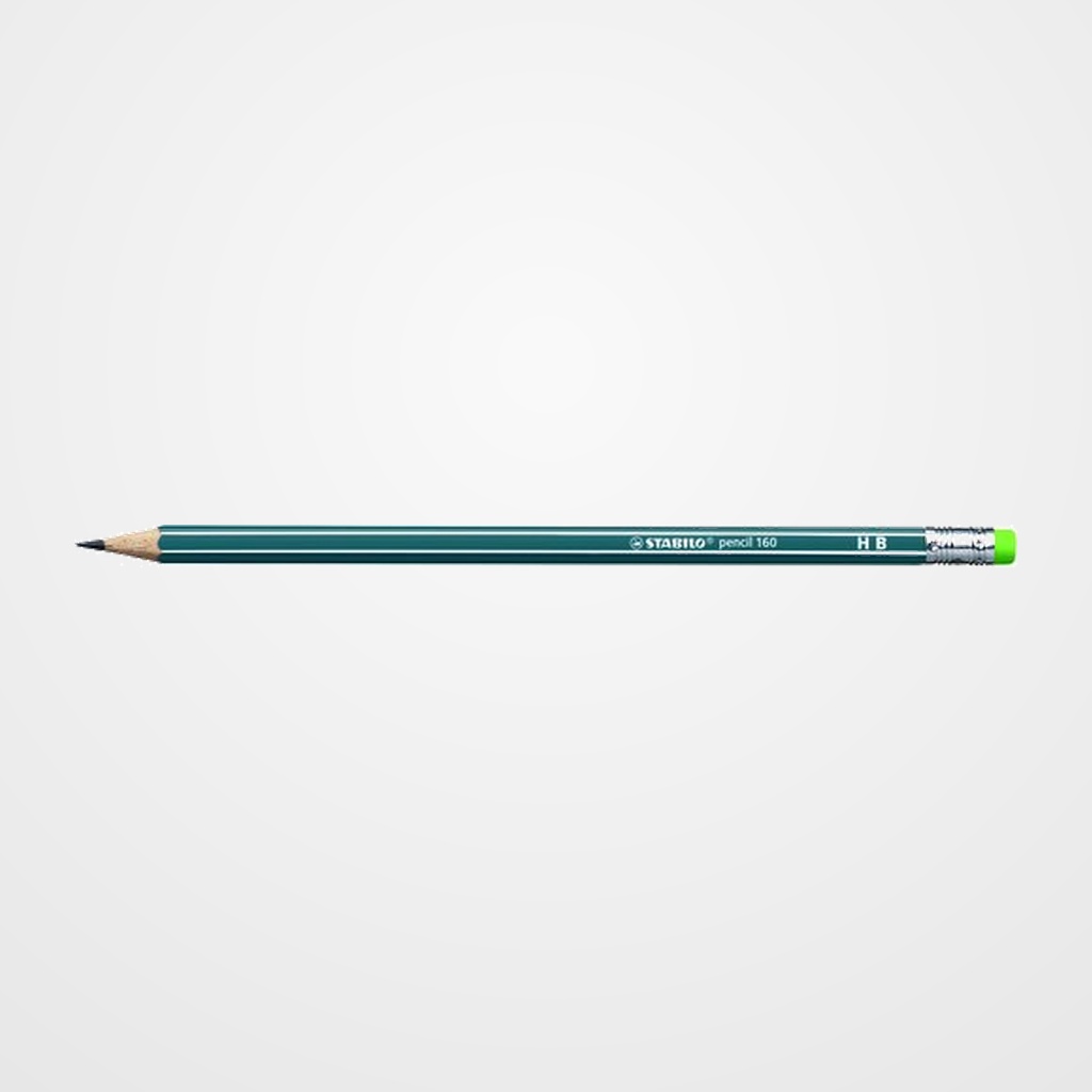 LAPIZ de GRAFITO STABILO HEXAGONAL CON GOMA 2160 HB PETROLEO
