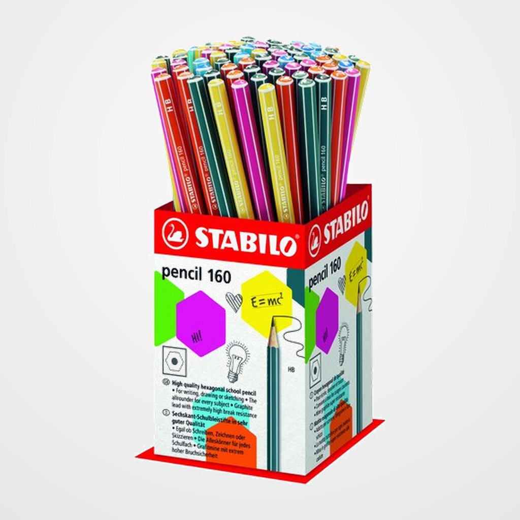 LAPIZ de GRAFITO STABILO HEXAGONAL 160 HB EXPOSITOR de 72