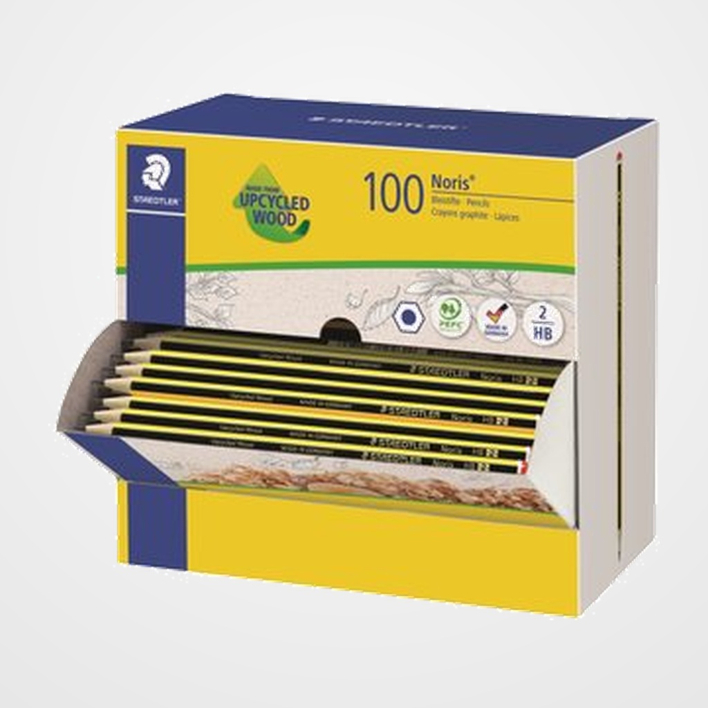 LAPIZ de GRAFITO STAEDTLER 120 NORIS 2(HB) EXPOSITOR de 100