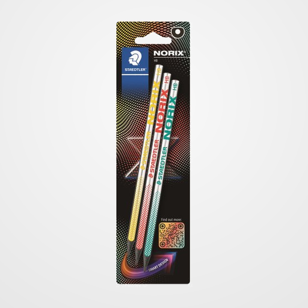 LAPIZ de GRAFITO STAEDTLER 181 NORIX - HB BLISTER de 3 SURTIDOS