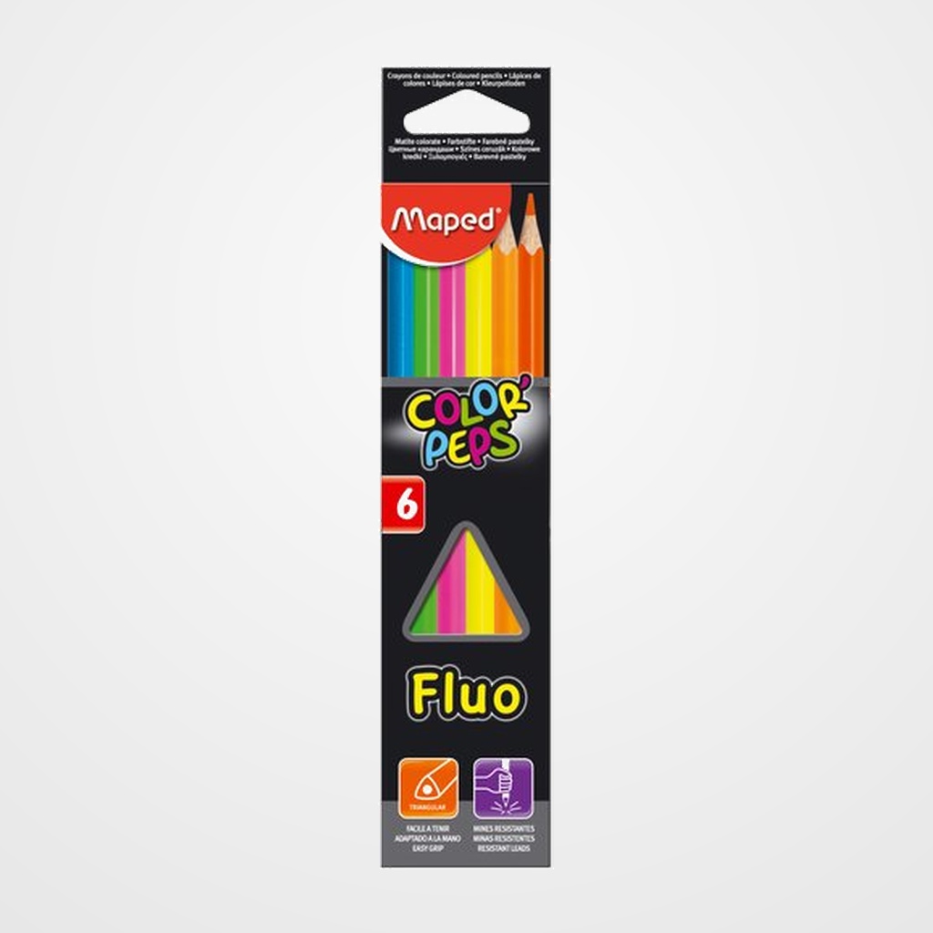 LAPIZ FLUOR MAPED COLOR PEPS FLUO estuche de 6