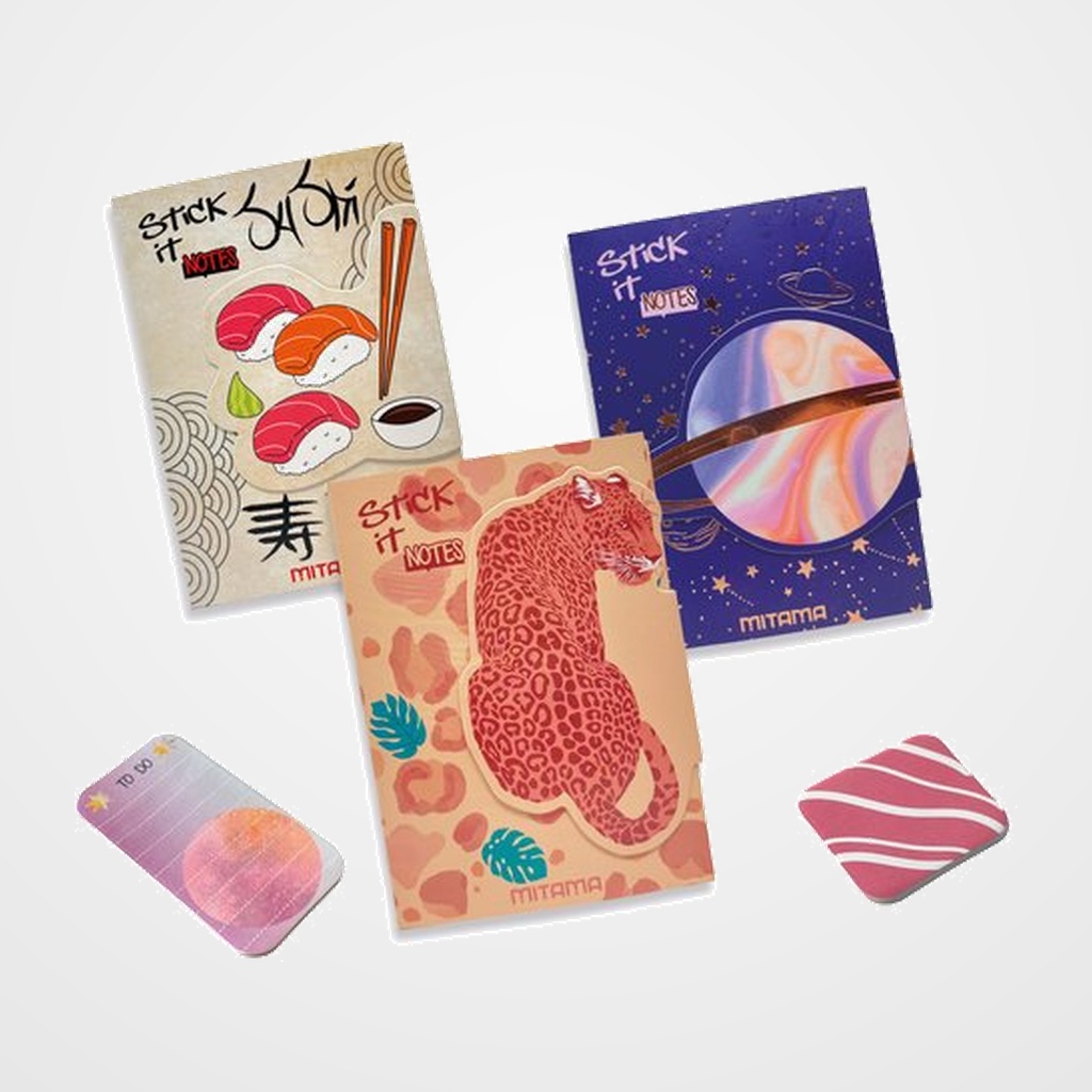 LIBRETA DE NOTAS ADHESIVAS MITAMA STICK IT 3 VARIANTES CIERRE MAGNETICO