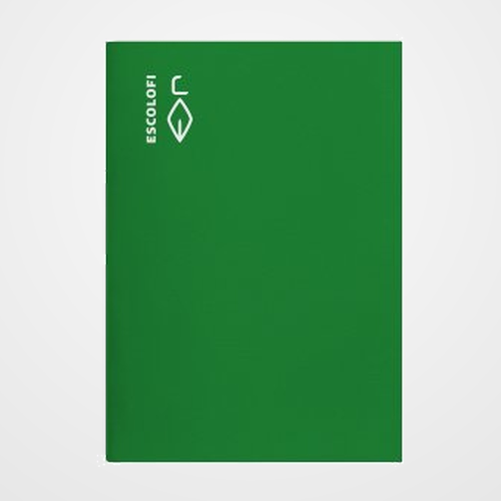 LIBRETA ESCOLOFI Fº 50h CUADRIC.3x3 70g PAUTA C/MARGEN VERDE