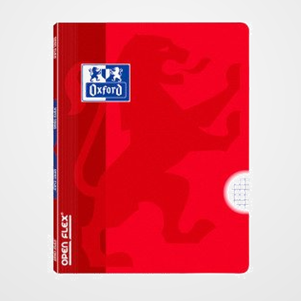 LIBRETA GRAPADA OXFORD SCHOOL OPENFLEX A5 48h 90g CUADRIC.4x4 ROJO